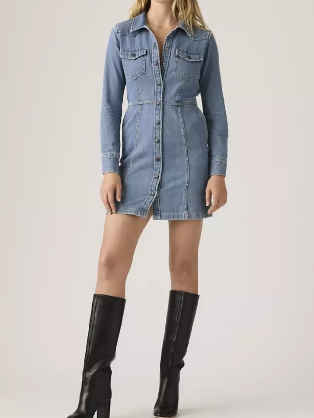 Levis Denim Long Sleeve Dress NWT Size Small